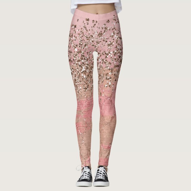 Leggings Parties scintillant rose vierge Marocaine Indienne (Devant)