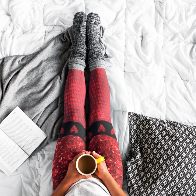 Leggings Parties scintillant Rouge profond Faux Lumières Le (Créateur téléchargé)