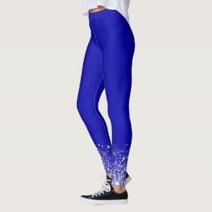 Leggings Parties scintillant royale bleu argent