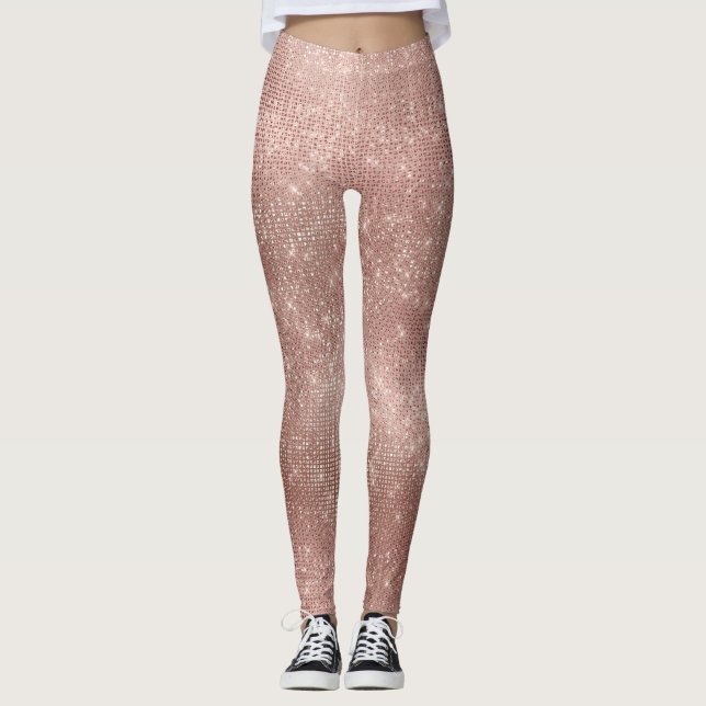 Leggings Parties scintillant Silver Brush Glam Rose Or bril (Devant)