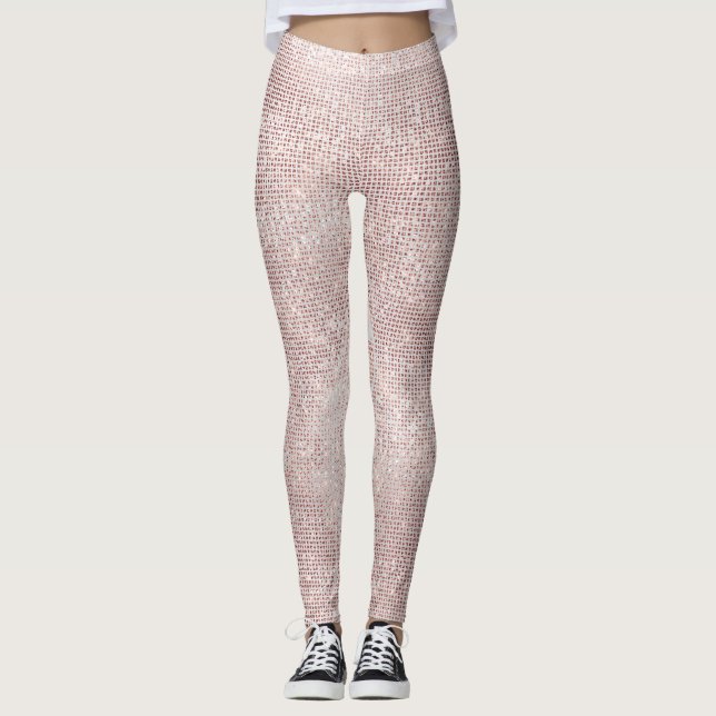 Leggings Parties scintillant Silver Brush White Rose Grill  (Devant)