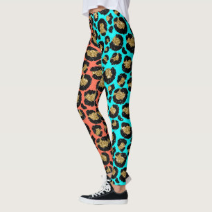 Leggings Parties scintillant Spots Fourrure Leopard 80s Roc