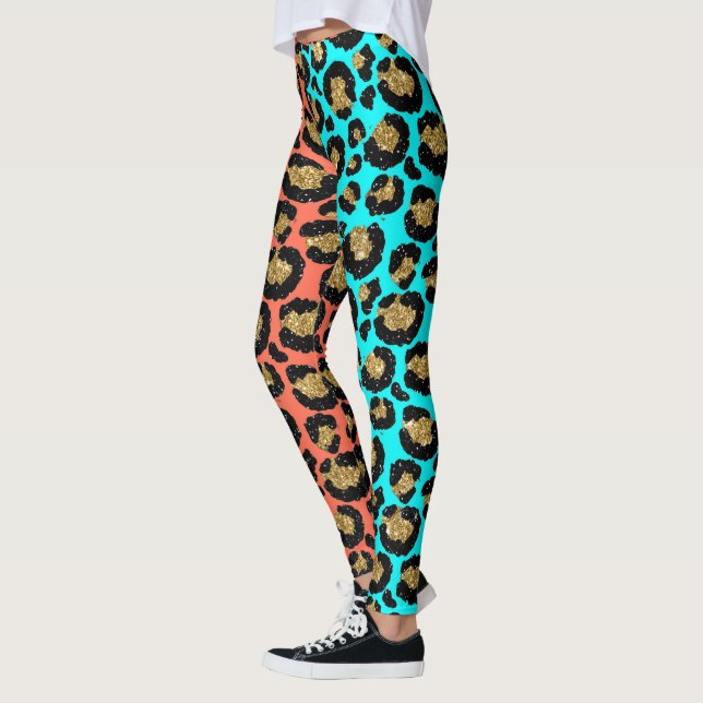 Leggings Parties scintillant Spots Fourrure Leopard 80s Roc (Gauche)