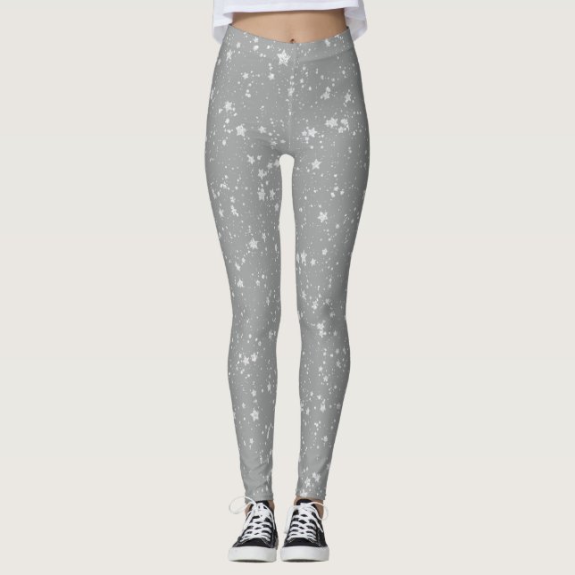 Leggings Parties scintillant Stars4 - Argent (Devant)