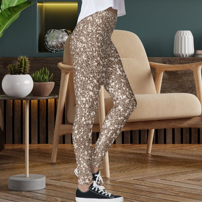 Leggings Parties scintillant Tan Brown moderne Texture Moti (Créateur téléchargé)