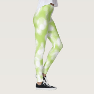 Leggings Parties scintillant verte Faux Foil Bokeh