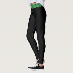 Leggings Parties scintillant verte irlandaise sur mesure no