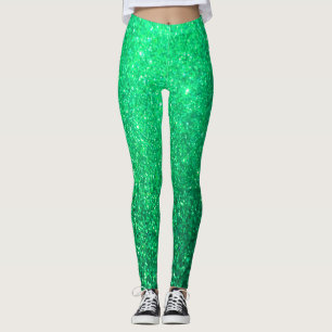 Leggings Parties scintillant verte néon brillant coloré b