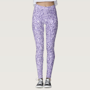 Leggings Parties scintillant violette lavande violet faux é