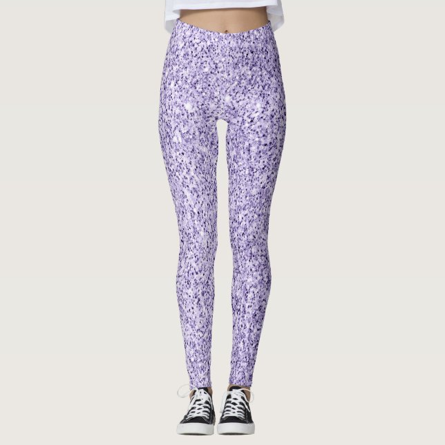 Leggings Parties scintillant violette lavande violet faux é (Devant)