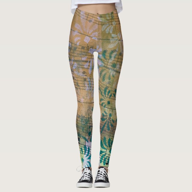 Leggings Partition Peinte En Coussin Whimsical (Devant)