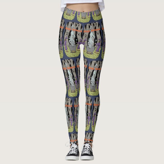 Leggings Pas ce qu'ils attendaient Joyeux Halloween (Devant)