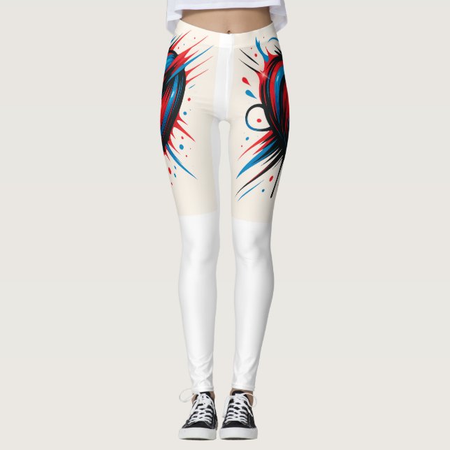 Leggings "Passion Pulse - Gras Manches Longue Coeur Rouge & (Devant)
