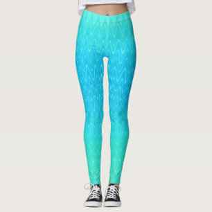Leggings Pastel Abstrait Art Turquoise Turquoise Bleu Vert