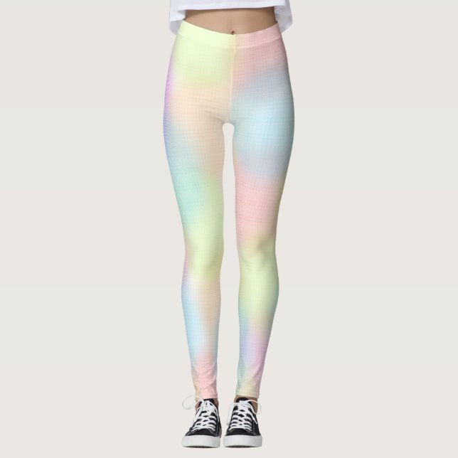 Leggings Pastel arc-en-ciel coloré Motif circulaire géométr (Devant)