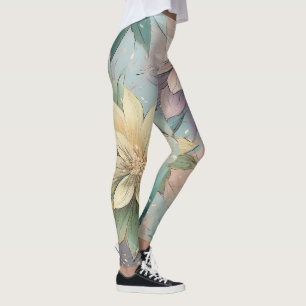Leggings Pastel Blossom éclate : Floral Explosion Motif