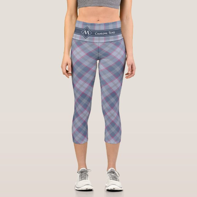 Leggings Pastel Blue et Pink Tartan Capri (Recto)