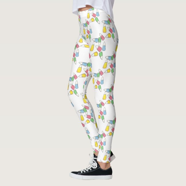 Leggings Pastel Candy Corn Pâques Panier Candy Kernels (Gauche)