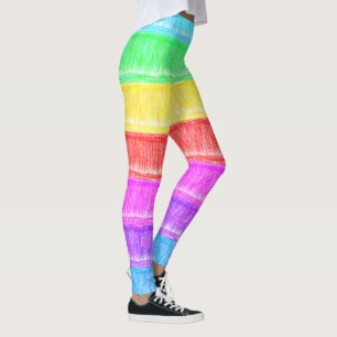 Leggings Pastel Chalk Rainbow Stripes