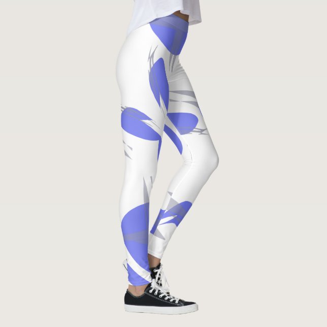 Leggings Pastel Ciblé Violet Violet Jambes d'art Abstrait (Droite)