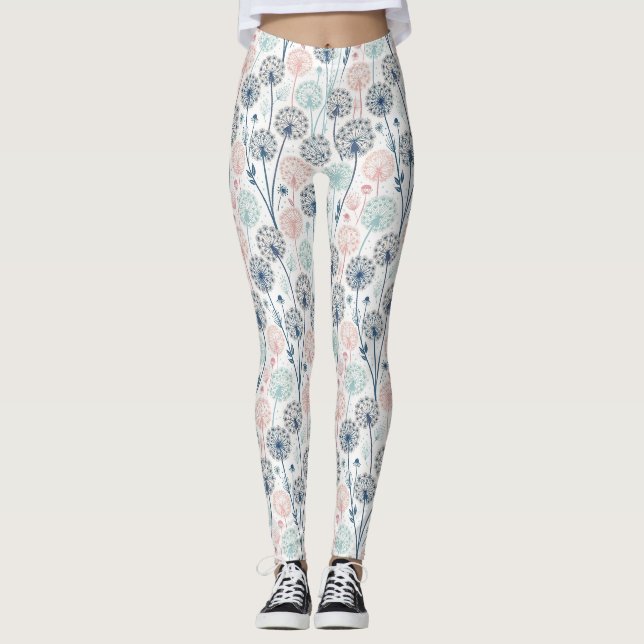 Leggings Pastel Dandelion Dreams - Whimsical Floral (Devant)