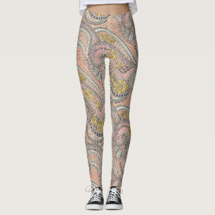 Leggings pastel de poisson en mosaïque