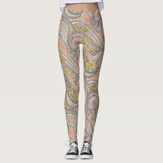 Leggings pastel de poisson en mosaïque