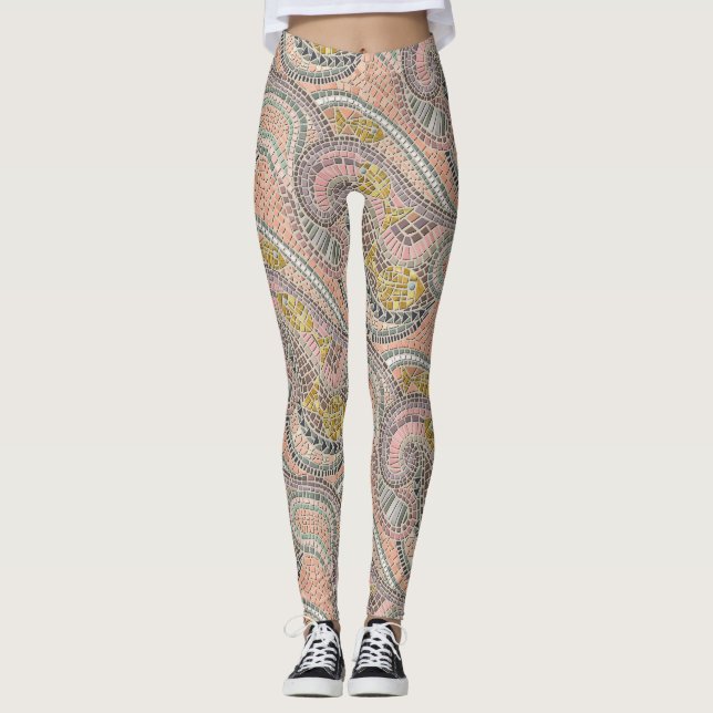 Leggings pastel de poisson en mosaïque (Devant)