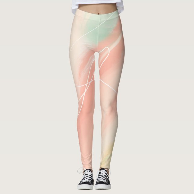 Leggings Pastel Dreams Art Abstrait (Devant)