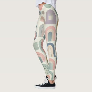 Leggings Pastel Géométrique Moderne Femmes
