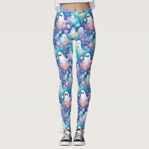 Leggings Pastel Girl Halloween Cute Ghost Retro Floral