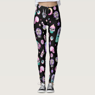 Leggings pastel goth motif foncé