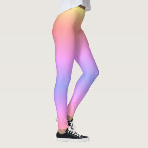 Leggings Pastel Ombré Arc-en-ciel rose jaune violet