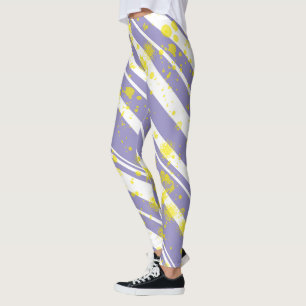 Leggings Pastel Pale Lavender Purple Art Abstrait