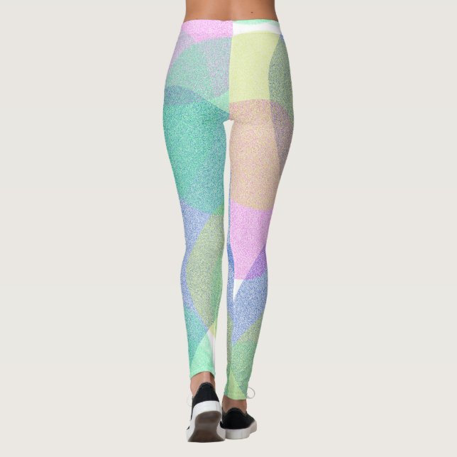 Leggings Pastel Pale Turquoise Abstraits nuages d'art (Dos)
