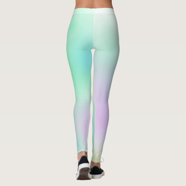 Leggings Pastel Pale Turquoise Rose Art Abstrait (Dos)
