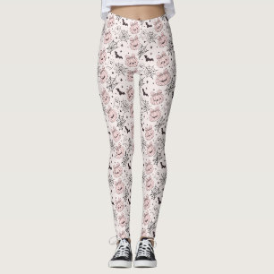 Leggings Pastel Pink Halloween Motif sans couture (5)
