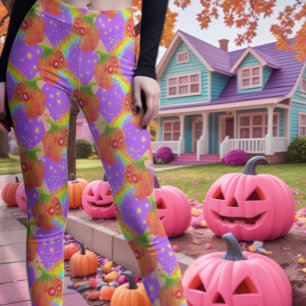 Leggings Pastel Puking Citrouille lilas