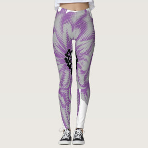 Leggings Pastel Purple, Améthyste Fleur artificielle De