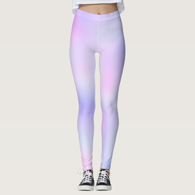 Leggings Pastel Rainbow Colors Abstract Blur Gradient Ombre (Devant)
