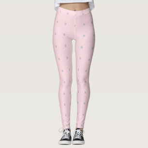 Leggings Pastel rose avec Pois gris look été