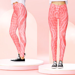 Leggings Pastel rose doux Abstrait Wavy Art porter sport