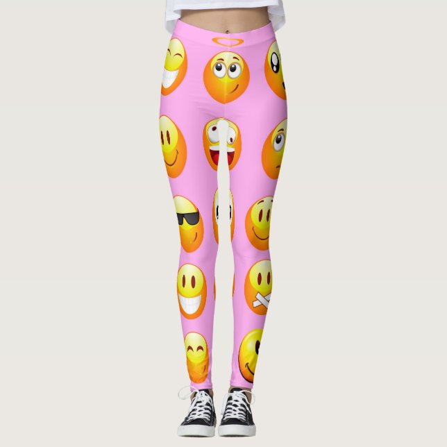 leggings pastel rose emoji (Devant)