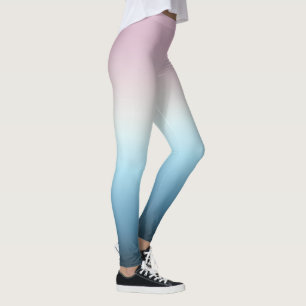 Leggings Pastel rose et bleu Dégradé Indigo Rose Ombre