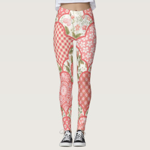Leggings Pastel Rose Motif à patchwork floral