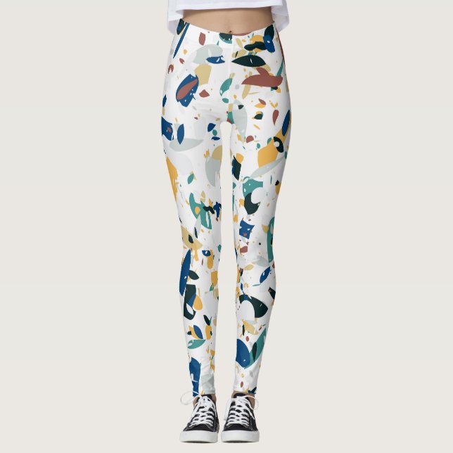 Leggings Pastel Terrazzo : Motif Abstrait moderne. (Devant)