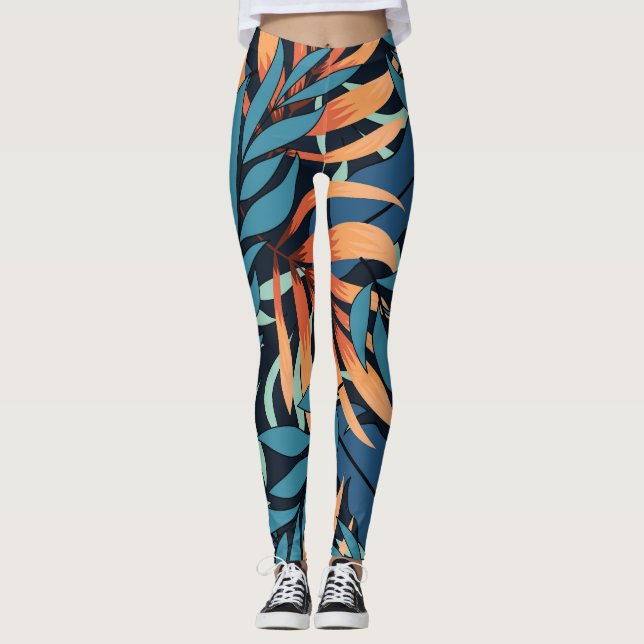 Leggings Pastel Tropical Botanical Abstrait (Devant)