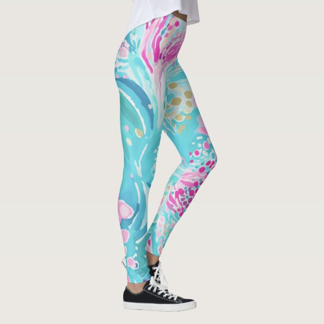 Leggings Pastel tropical mer des Caraïbes Corail Reef été (Droite)