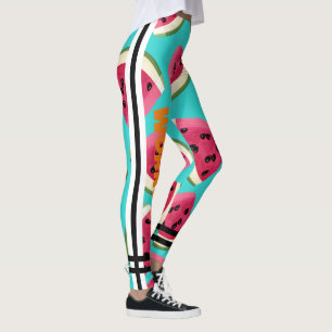 Leggings pastèque colorée l Workout Blue Black text
