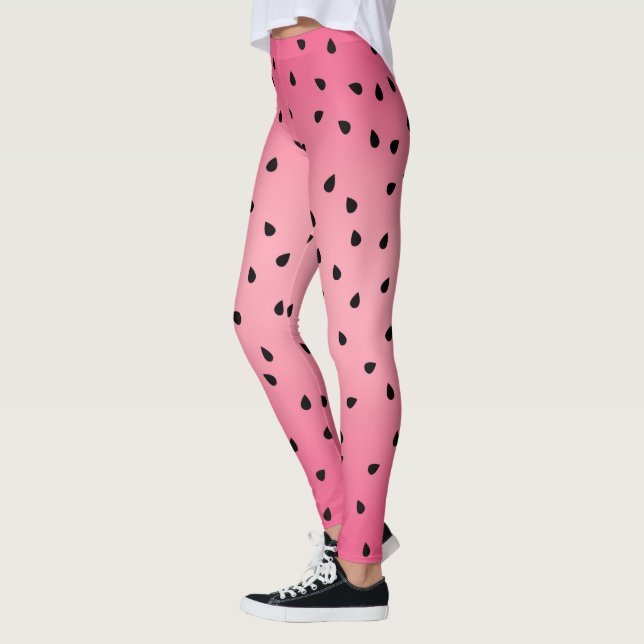 Leggings Pastèque Graines Noires Vibes d'Été Rose Juteux (Gauche)